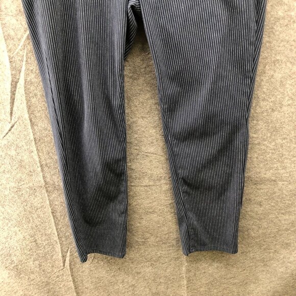 Uniqlo Stretch Legging Pants Womens L Navy Blue Pinstriped Pull On Skinny Knit - Picture 4 of 8
